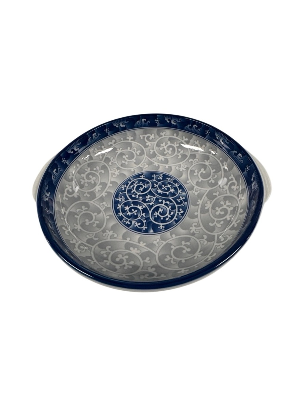 SEOKCHON LOKO Sweet Porcelain Decorative Ceramic Serving Bowl Blue and Gray